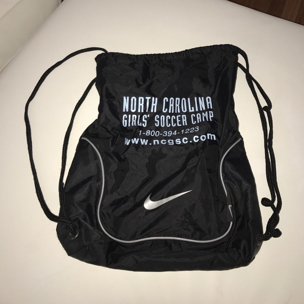 Black Nike drawstring bag